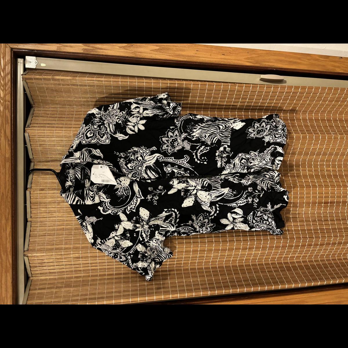 Men's Black & White Floral Short Sleeve Shirt - Inc International Concepts